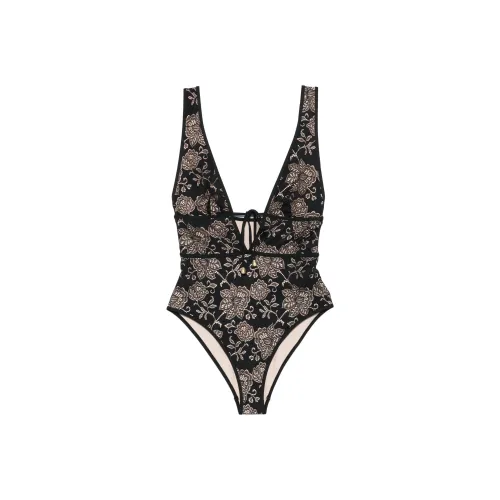 Zimmermann Tallow Кружево Plunge FW24 Ван-Пис Купальник Женский Черный