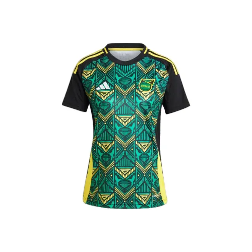 Adidas SS24 Jamaica 24 Гостевой Джерси Футбол Джерси Женские Черный Желтый Зеленый