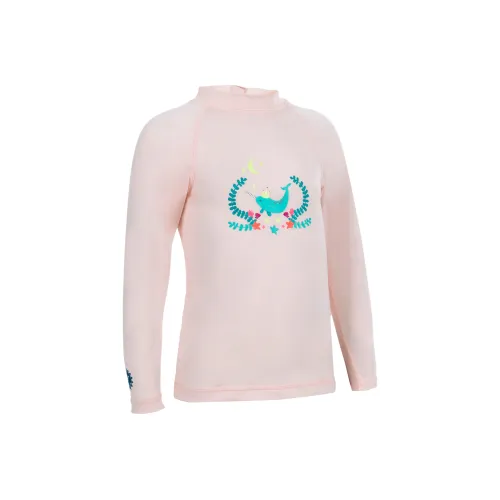 DECATHLON Детский топ флуоресцентный светло-коралловый для детей 3-7 лет