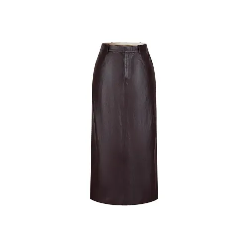 JZ. ANNAKRO Повседневный Длинный Юбка Женские Красный кофе