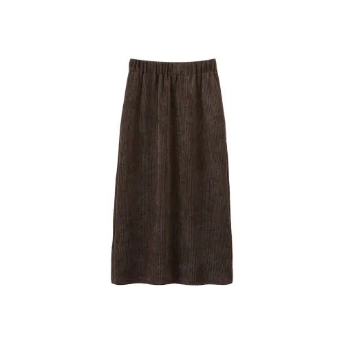 TOUCH Повседневный Длинный Юбка Женская Темно-Кофейный