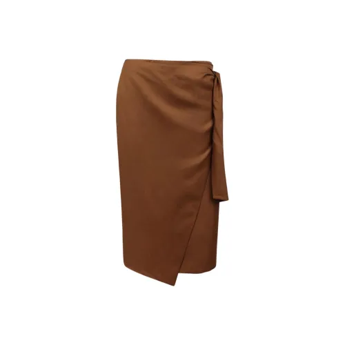 MaxMara Повседневный Длинный Юбка Женские Коричневый