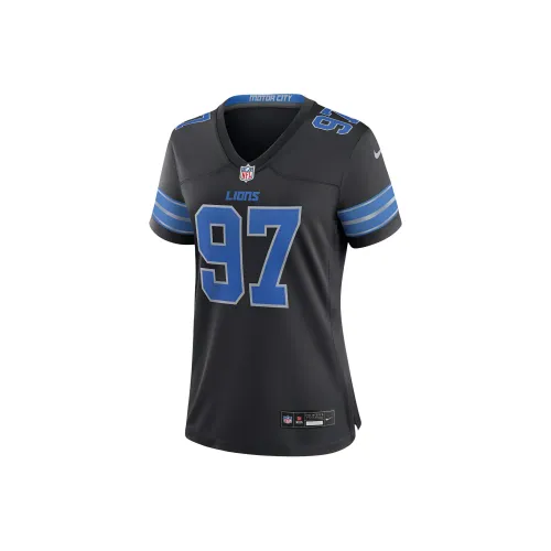Nike x NFL Коллаборация Aidan Hutchinson Detroit Lions Регби Джерси Женские Черный