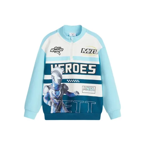 Antakids x Ultraman Совместное издание Толстовка Океанический Ледяной синий для детей 3-7 лет