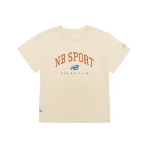 New Balance совместная футболка T Кремовая для детей 3-7 лет