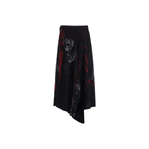 Yohji Yamamoto Черные Женские Повседневные Длинные Юбки