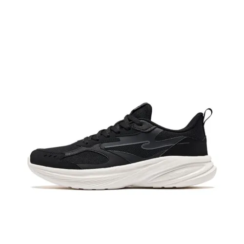 Erke Shock Absorbers Slip-Resistant Low Top Casual Running Shoes Men's Black White Эрке Шок Абсорберз Антискользящий Низкий Топ Повседневные Беговые Кроссовки Мужские Черный Белый