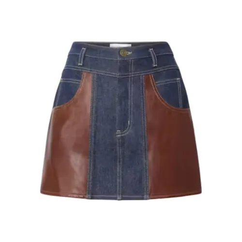 Рамка SS24 Джинсовые короткие юбки Женские Темно-синий