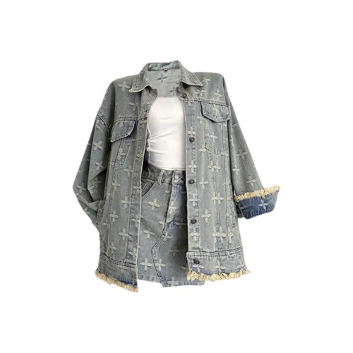 ZCDECO Комплект с юбкой Женские С принтом Деним