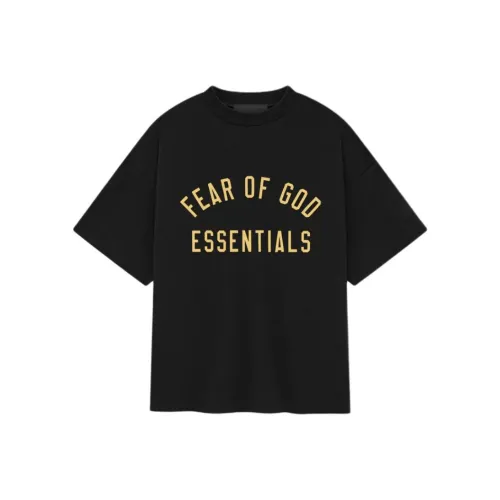 Fear Of God Essentials T-рубашка Kids Джерси Crewneck Tee Обсидиановый черный Черный для детей 3-7 лет