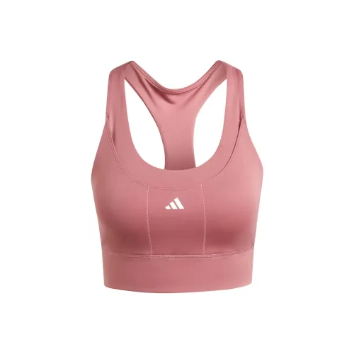 Adidas Спортивный зал RUN Карман Средняя поддержка Бюстгальтер Спортивное белье Женское Темно-красный