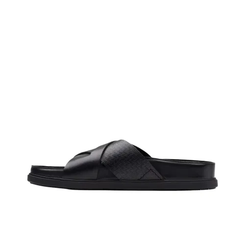 Clarks Резиновая подошва устойчивая к истиранию слипоны мужские черные