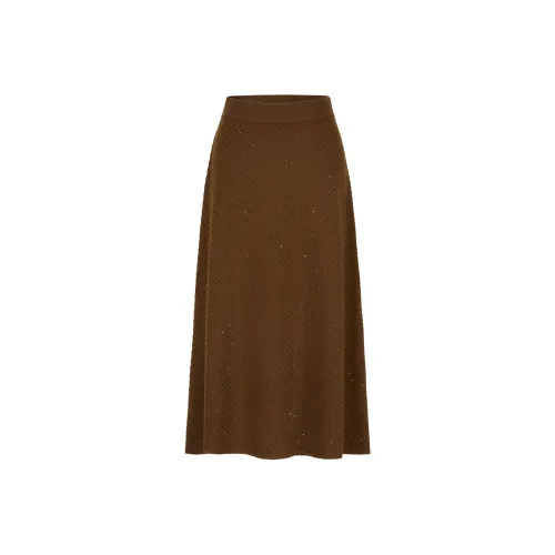JZ. ANNAKRO Повседневный Длинный Юбка Женские Кофе