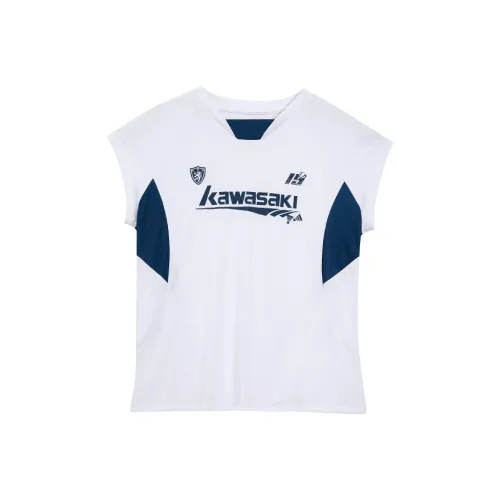 Кавасаки Small Waist Series Бадминтон Джерси Женская Белая Синяя