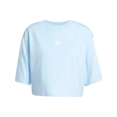 Adidas ESSENTIALS3 Полосы Рукав с оборванным плечом T-рубашка Женская Синяя