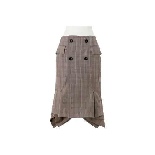 sacai Коричневый Женские Повседневные Длинные Юбки