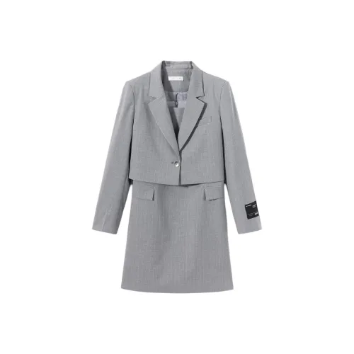 EICHITOO Комплект с юбкой Женские Светло-серый Полосы