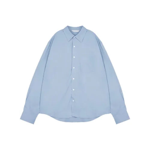 BISHE Мужские рубашки синего цвета