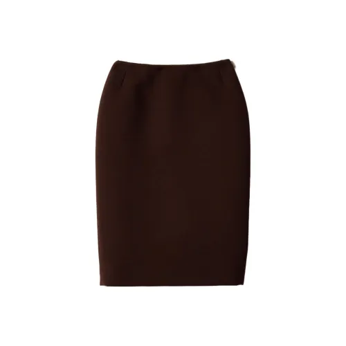 MIU MIU Повседневный Длинный Юбка Женская Какао-Коричневый