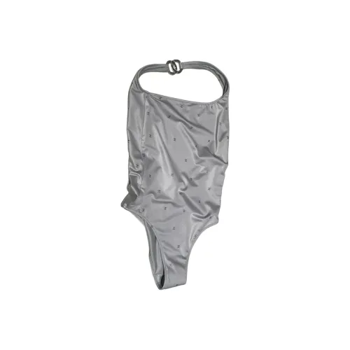 CHANEL 24 Весенний Летний Новый Приход Ван-Пис Купальник Женская Серебряная