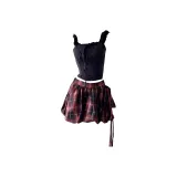 Чёрный + Красная клетка