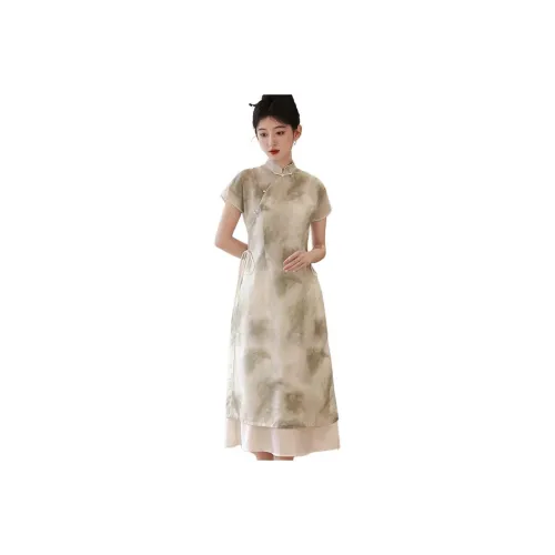 ENEESSI Чхонсам Женский Абрикос