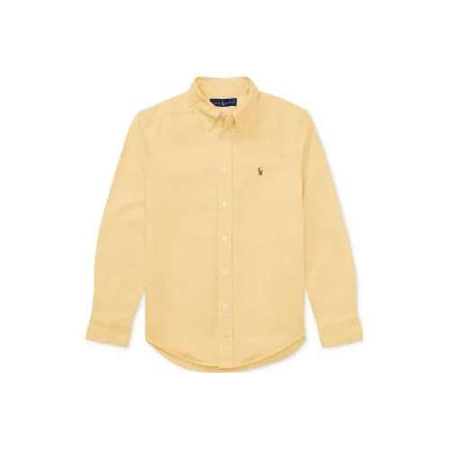 Polo Ralph Lauren SS23 Однотонная рубашка весенне-осенняя для детей желтая
