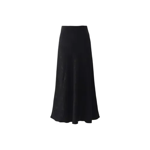 Wen Shan Повседневная Длинная Юбка Женская Черная