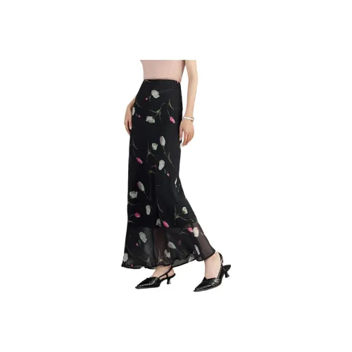 OUNIXUE Лето Elegant Elegance Casual Long Юбка Straight Fit Женская Multicolor