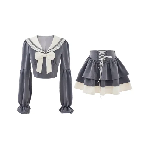 COVER TIME Комплект с юбкой Женские Серый