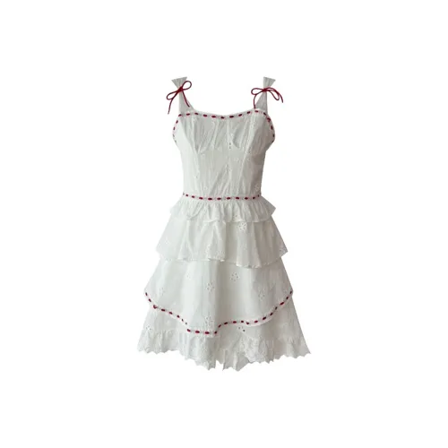 SCCREBEL OFFICIAL Комплект с юбкой Женские Красный Кардиган + Цветочное Платье-камзол