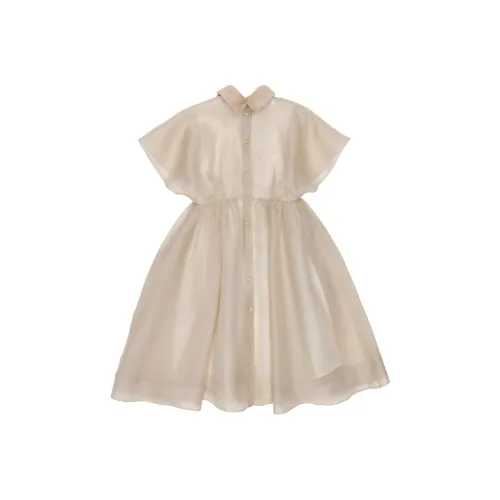 FENDI Бежевые Платья для Детей
