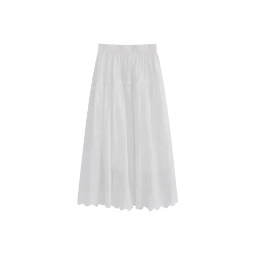 PLAY BUSH Повседневный Длинный Юбка Женская Белая