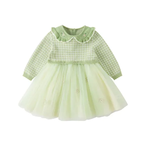 DAVE&BELLA Зеленая клетка Kids Платья