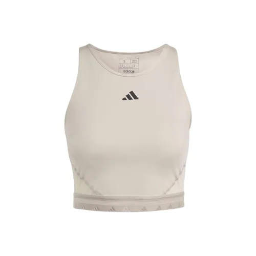 Adidas AEROREADY HYPERGLAM CROP TANK TOP Спортивные жилеты Женские Тауповый