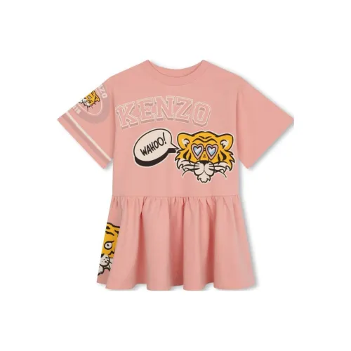 KENZO FW23 Платье Детское Кораллово-Розовое