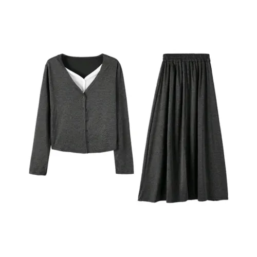 ETSE Комплект с юбкой Женские Темно-серый