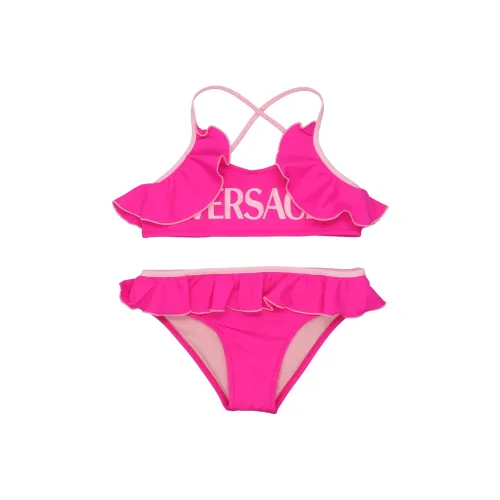 VERSACE LOGO KIDS SS23 Облегающие купальники Летние Детские Розовые