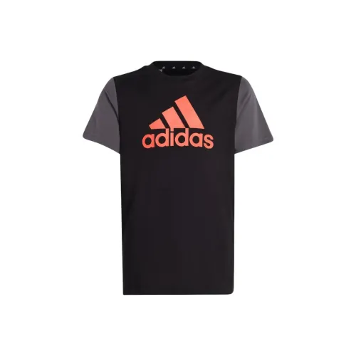 Adidas Essentials Big Colorblock Cotton Tee Shirt Shirt Black Teenagers