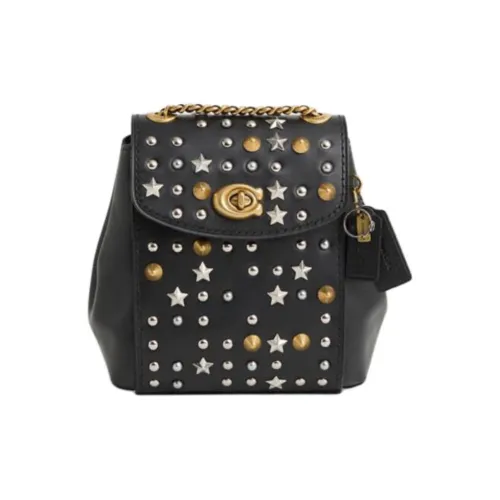 COACH Parker Кожа Рюкзак Мини Женский Черный