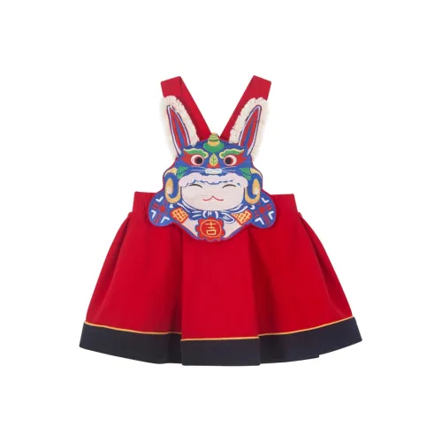 Mini Bala Малыш Платье Китайский Красный Infant и Toddler