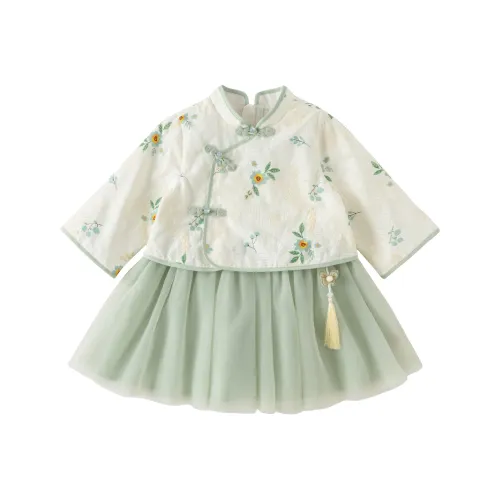 DAVE BELLA Платье из серии From The Eastern Series Серо-зеленое Детское