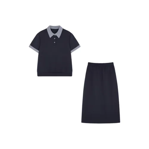 Mo Han Yi Mei Комплект с юбкой Женские Темно-синий