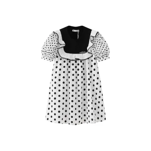 E.I Детское платье экрю черный комплект для подростков