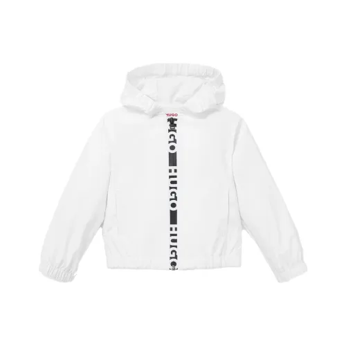 Hugo Boss Тренчкот Kids Одежда С капюшоном WINDBREAKER с логотипом Принт Белый Детский