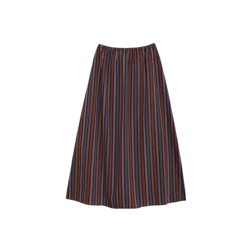 BASERANGE SS25 Повседневный Длинный Юбка Женские Каштановый