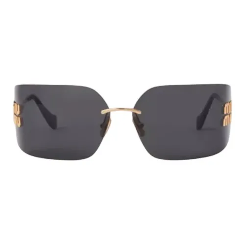 MIU MIU Нерегулярная форма Солнцезащитные очки Женские Золото