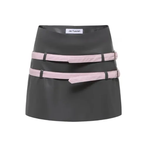 JAC FLEURANT Кожаные короткие юбки Женские Серый