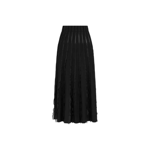 EMPORIO ARMANI SS25 Повседневный Длинный Юбка Женские Черный