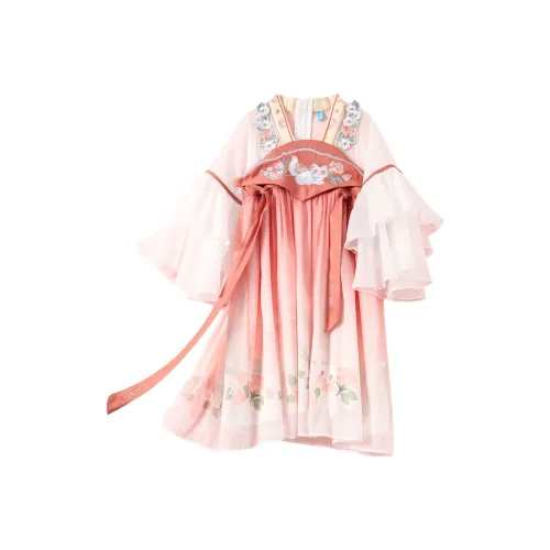 October Mommy Оранжево-красный Kids Ханьфу